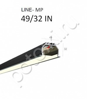Линейный светильник LINE 49/32 IN черный (встроенный)